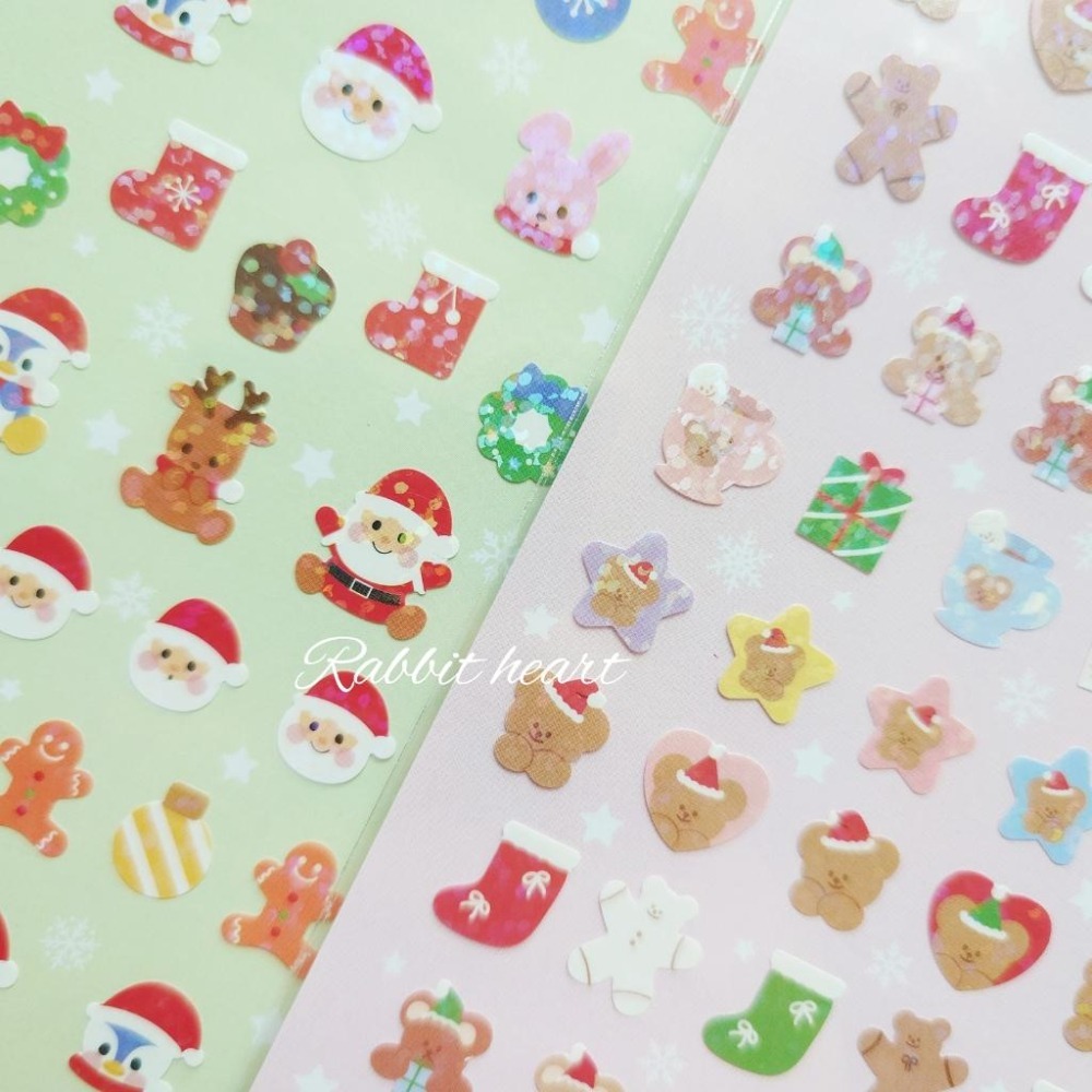 多款🐰兔子心 日本 DAISO 大創 聖誕節 XMAS 邊框 燙金 雪花 蛋糕 泰迪熊 禮物 麋鹿 小熊 icon 貼紙-細節圖8