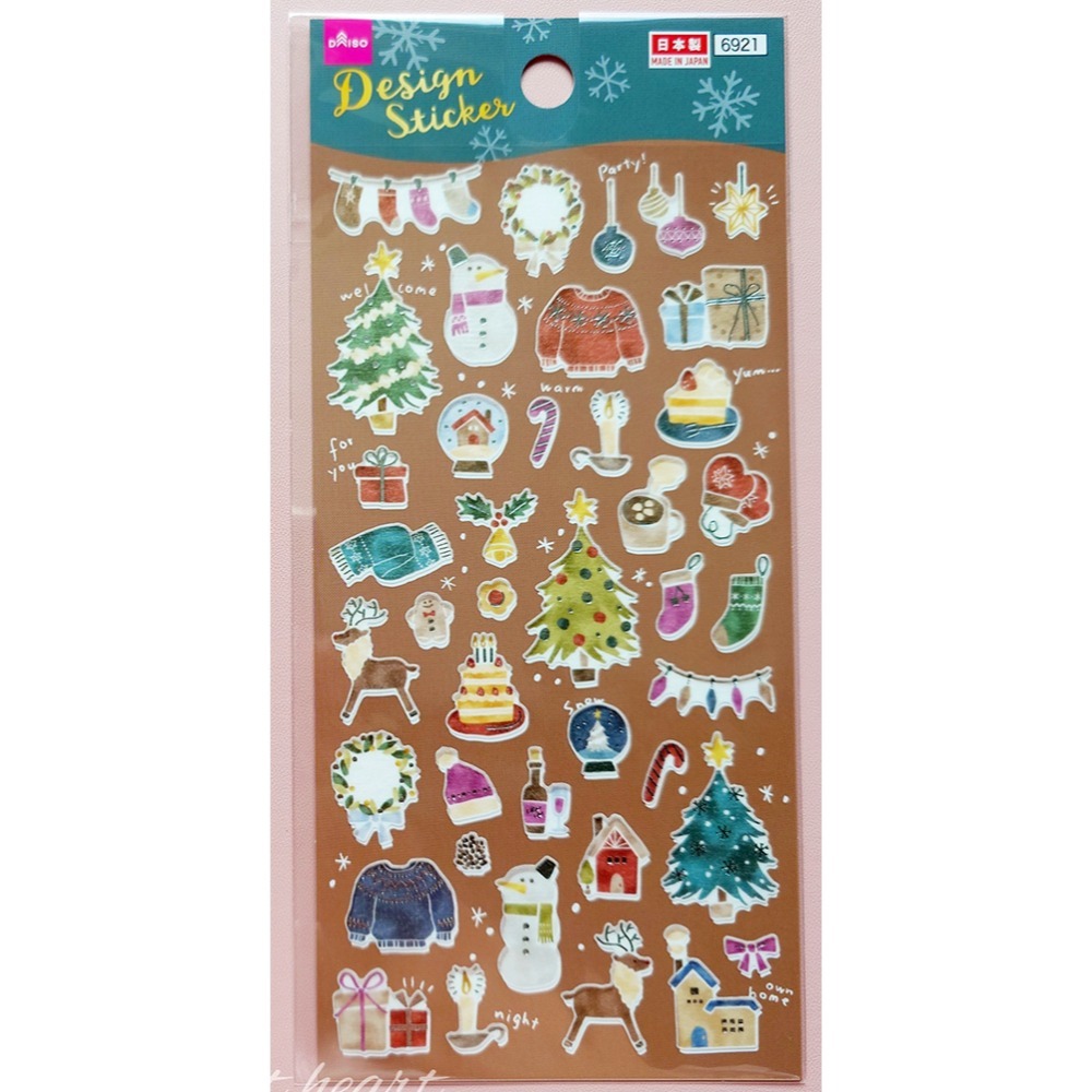 多款🐰兔子心 日本 DAISO 大創 聖誕節 XMAS 邊框 燙金 雪花 蛋糕 泰迪熊 禮物 麋鹿 小熊 icon 貼紙-規格圖9