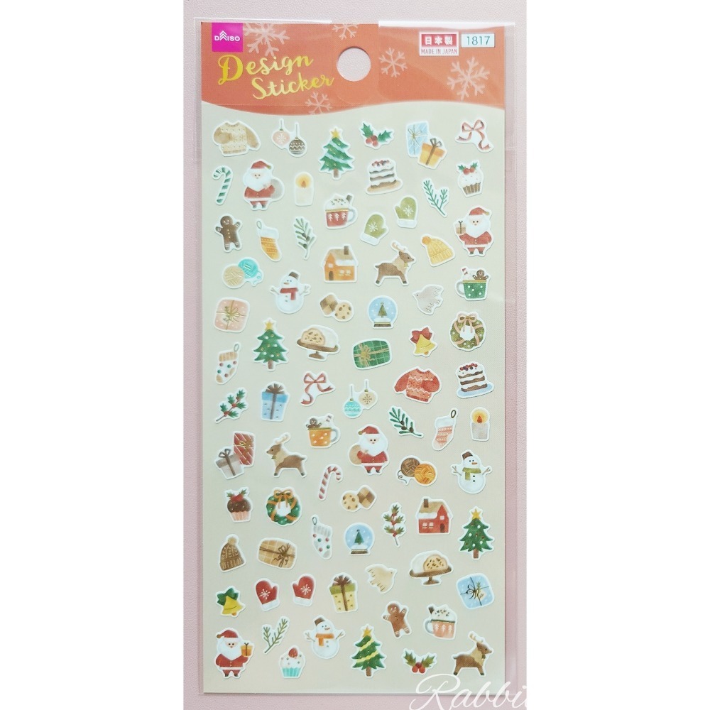 多款🐰兔子心 日本 DAISO 大創 聖誕節 XMAS 邊框 燙金 雪花 蛋糕 泰迪熊 禮物 麋鹿 小熊 icon 貼紙-規格圖9