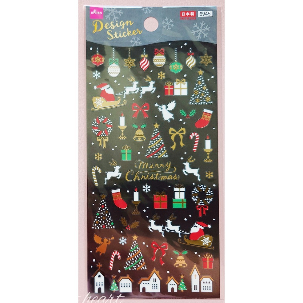 多款🐰兔子心 日本 DAISO 大創 聖誕節 XMAS 邊框 燙金 雪花 蛋糕 泰迪熊 禮物 麋鹿 小熊 icon 貼紙-規格圖9
