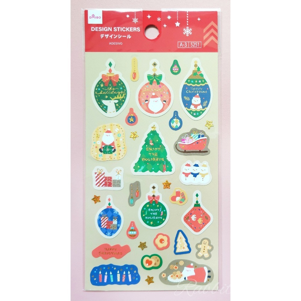 多款🐰兔子心 日本 DAISO 大創 聖誕節 XMAS 邊框 燙金 雪花 蛋糕 泰迪熊 禮物 麋鹿 小熊 icon 貼紙-規格圖9