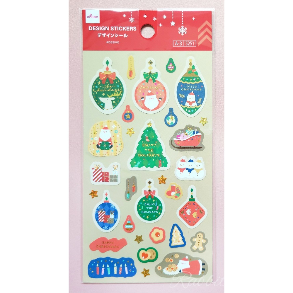 多款🐰兔子心 日本 DAISO 大創 聖誕節 XMAS 邊框 燙金 雪花 蛋糕 泰迪熊 禮物 麋鹿 小熊 icon 貼紙-規格圖9