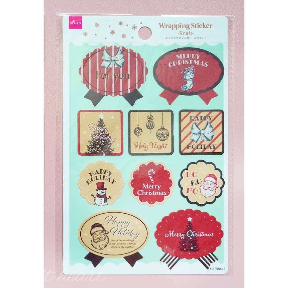 多款🐰兔子心 日本 DAISO 大創 聖誕節 XMAS 邊框 燙金 雪花 蛋糕 泰迪熊 禮物 麋鹿 小熊 icon 貼紙-規格圖9