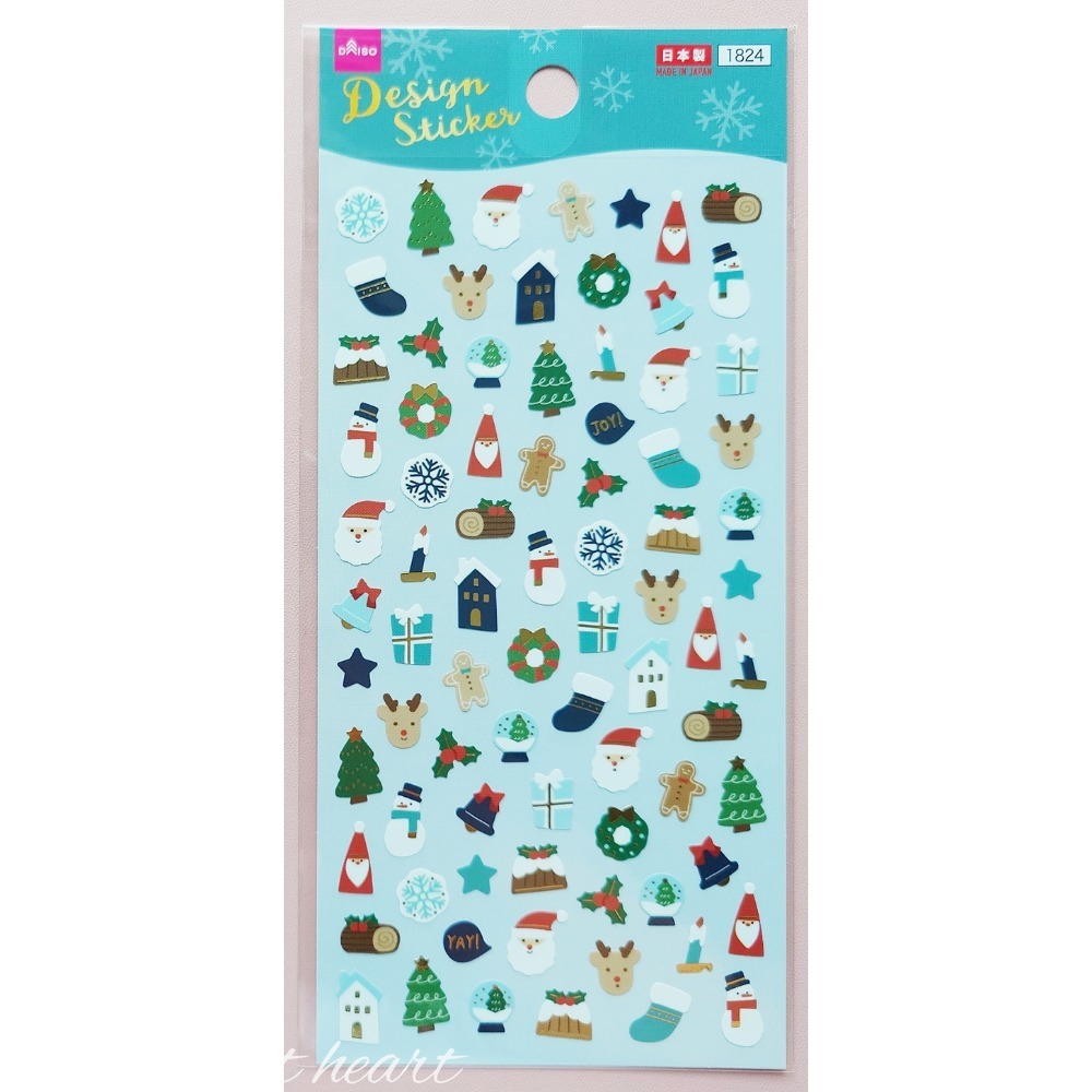 多款🐰兔子心 日本 DAISO 大創 聖誕節 XMAS 邊框 燙金 雪花 蛋糕 泰迪熊 禮物 麋鹿 小熊 icon 貼紙-規格圖9