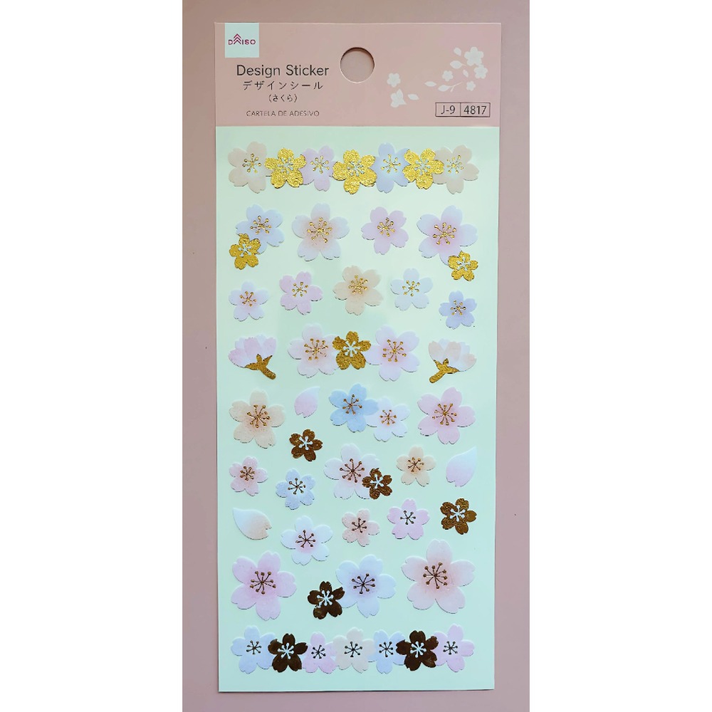 🐰兔子心 日本大創 DAISO 櫻花 sakura 和風 梅花 樹鶯 綠繡眼 小動物 花瓣 箔押 和柄 手帳貼紙-規格圖6