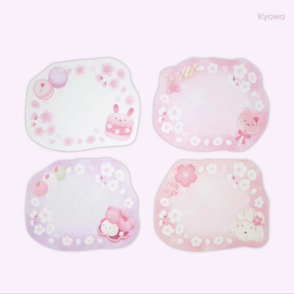🐰兔子心 日本 協和紙工 付箋 memo 櫻花 櫻巡 櫻吹雪 最中餅 甜點 和菓子 小卡 卡片 留言 邊框-細節圖6