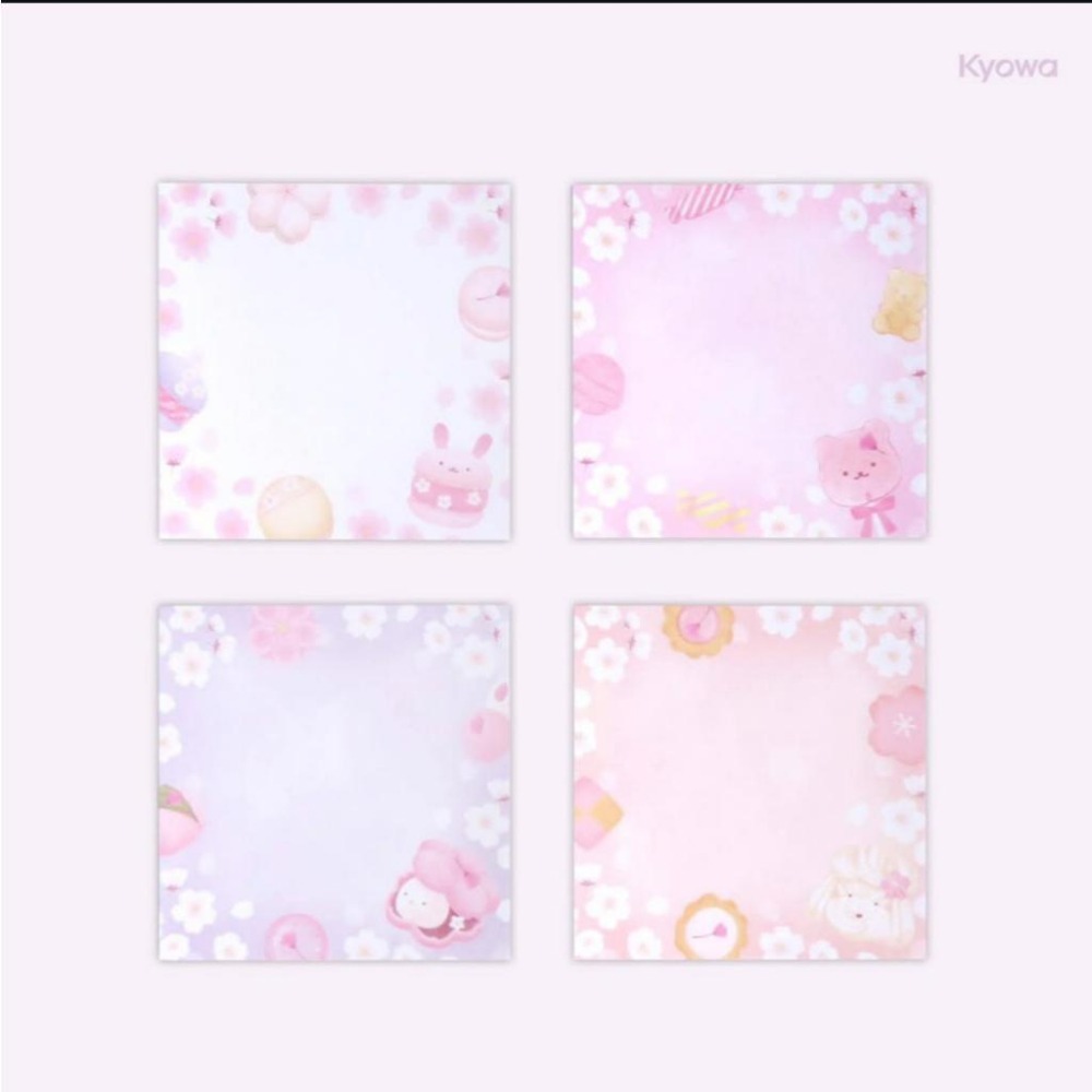 🐰兔子心 日本 協和紙工 付箋 memo 櫻花 櫻巡 櫻吹雪 最中餅 甜點 和菓子 小卡 卡片 留言 邊框-細節圖5