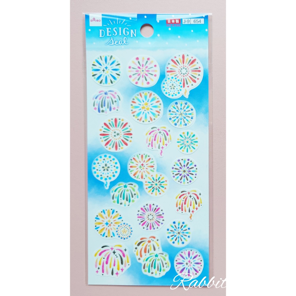 🐰兔子心 日本大創 DAISO 貼紙 箔押 夏天 柴犬 貓咪 祭典 向日葵 花火 煙火 金魚 海洋生物 貝殼 手帳拼貼-規格圖8