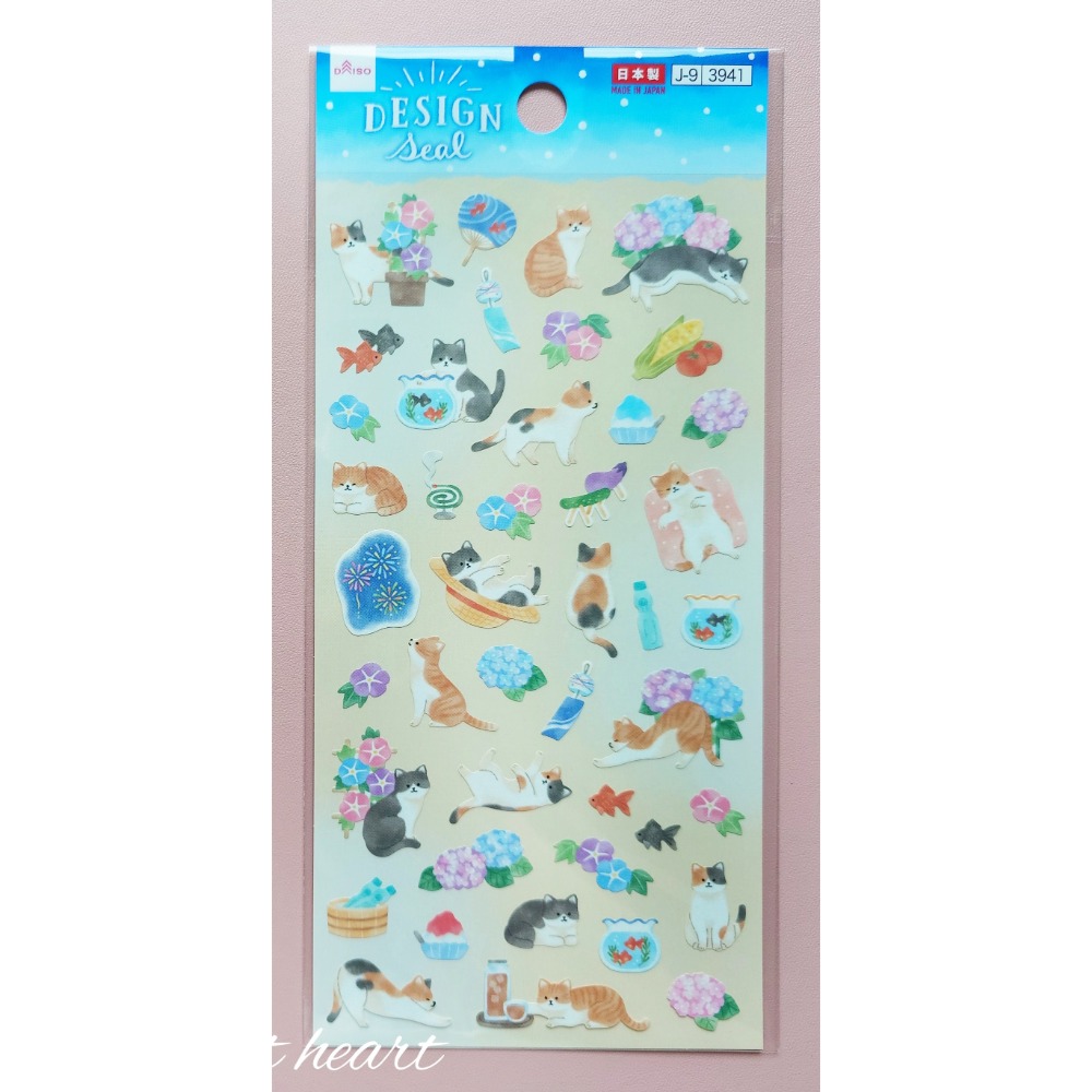🐰兔子心 日本大創 DAISO 貼紙 箔押 夏天 柴犬 貓咪 祭典 向日葵 花火 煙火 金魚 海洋生物 貝殼 手帳拼貼-規格圖8