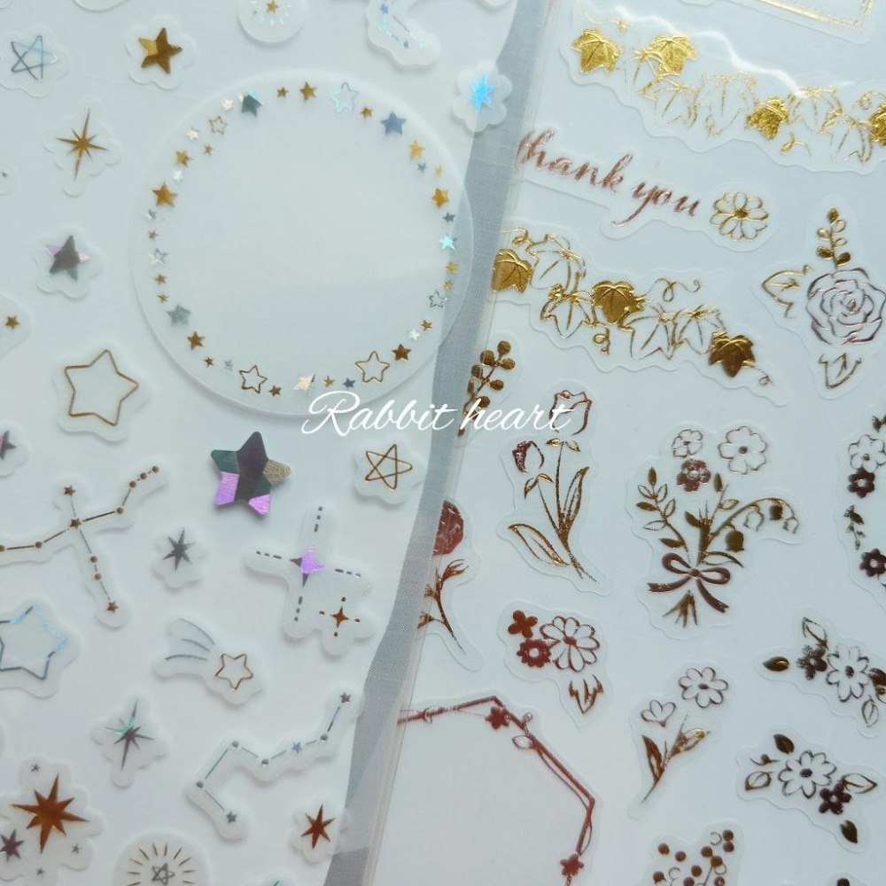 🐰兔子心 日本大創 DAISO 星星 星座 花束 乾燥花 英文 熱氣球 信封 燈飾 線條 燙金 手帳貼紙 迷你貼紙-細節圖5