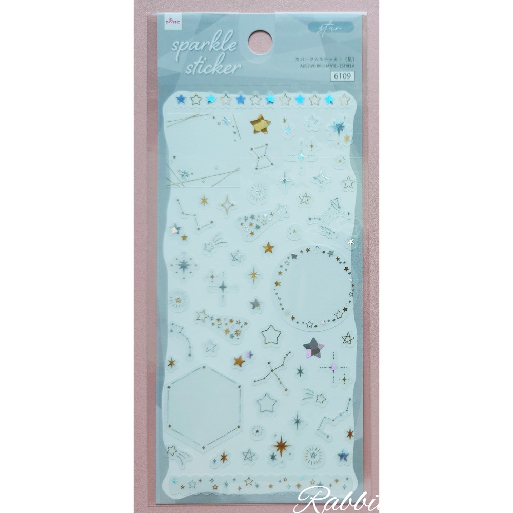 🐰兔子心 日本大創 DAISO 星星 星座 花束 乾燥花 英文 熱氣球 信封 燈飾 線條 燙金 手帳貼紙 迷你貼紙-規格圖7
