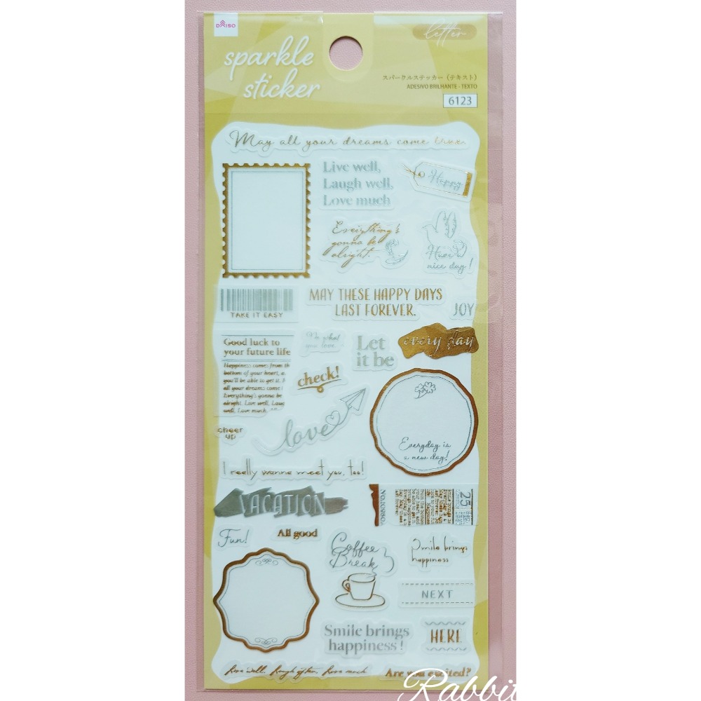 🐰兔子心 日本大創 DAISO 星星 星座 花束 乾燥花 英文 熱氣球 信封 燈飾 線條 燙金 手帳貼紙 迷你貼紙-規格圖7