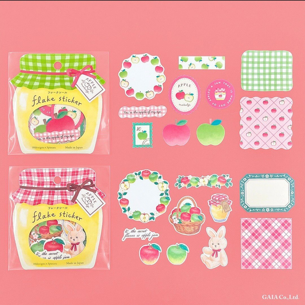 🐰兔子心 日本 GAIA 貼紙 蘋果 旋律 果醬 蘋果派 蛋糕 下午茶 甜點 拼貼-細節圖4