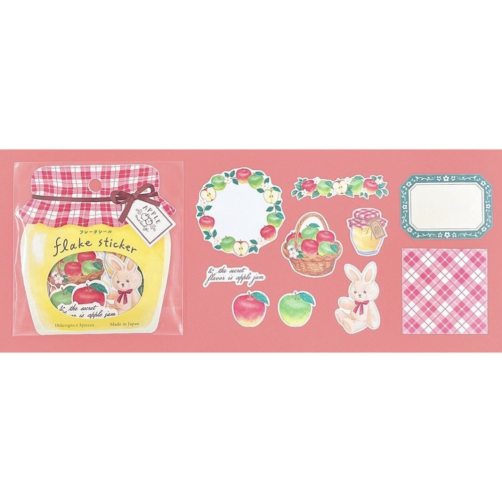 🐰兔子心 日本 GAIA 貼紙 蘋果 旋律 果醬 蘋果派 蛋糕 下午茶 甜點 拼貼-規格圖6