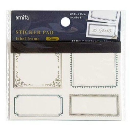 🐰兔子心 日本 amifa 邊框 標籤 貼紙包 古典 造型 優雅 柔和 手帳 拼貼-規格圖2