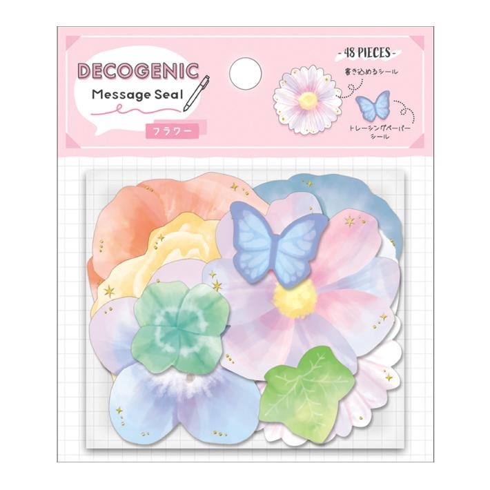 🐰兔子心 日本 DECOGENIC 貼紙包 message seal 留言 宇宙 星球 甜點 花束 古典 手帳貼紙-規格圖5