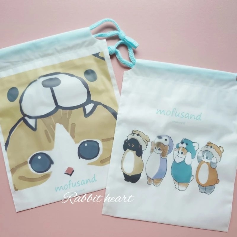 收納🐰兔子心 日本 貓福珊迪 mofusand 小浣熊 甜點 餅乾 草莓 星座 熊貓 裝扮 夾鏈袋 束口袋 文件袋-規格圖5