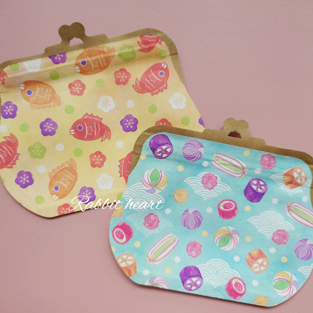 🐰兔子心 日本 amifa kyowa 紅包袋 小物袋 燙金 小信封 達摩 小豬撲滿 和菓子 鯛魚 新年 富士山-細節圖3