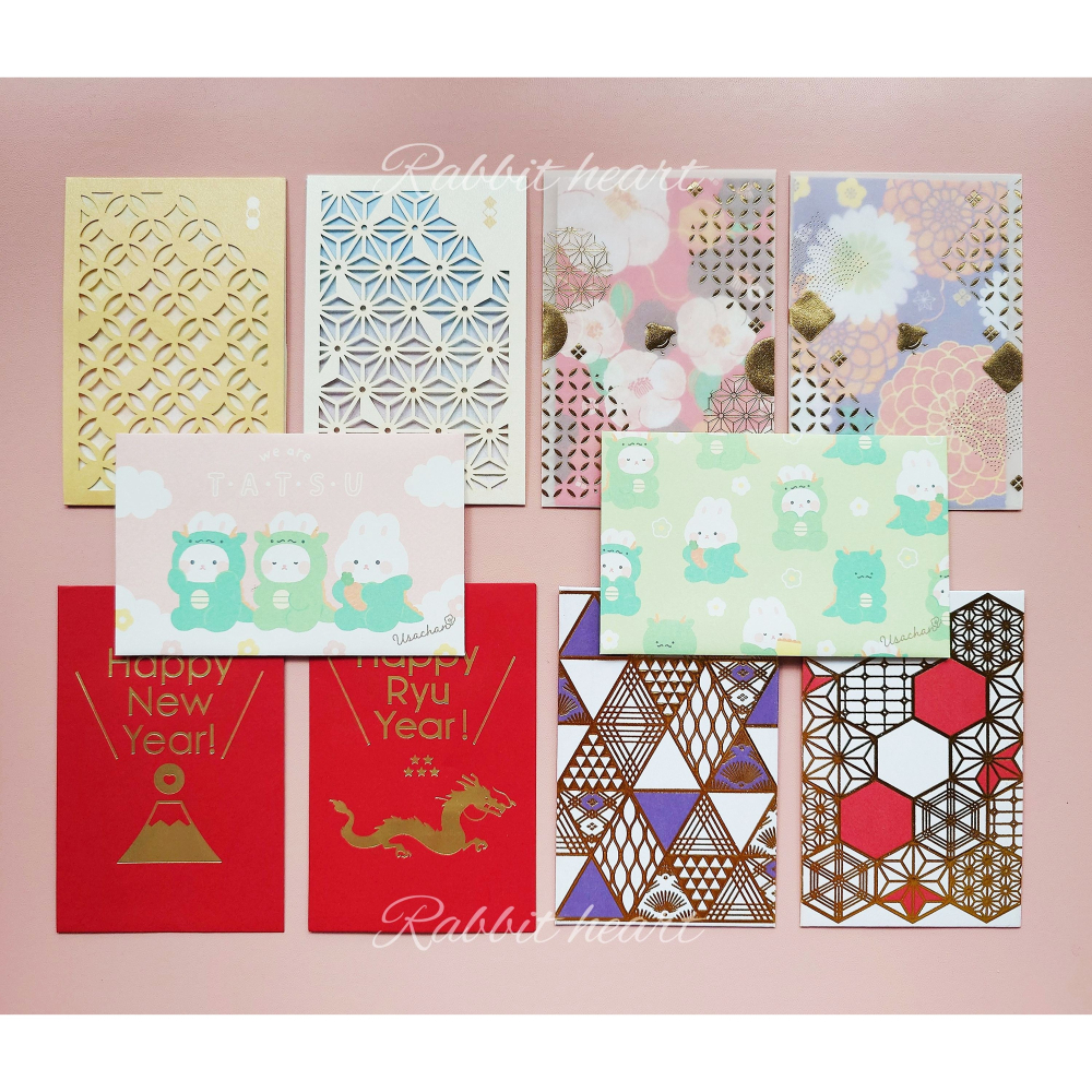 🐰兔子心 日本 amifa kyowa 紅包袋 小物袋 燙金 小信封 達摩 小豬撲滿 和菓子 鯛魚 新年 富士山-細節圖6