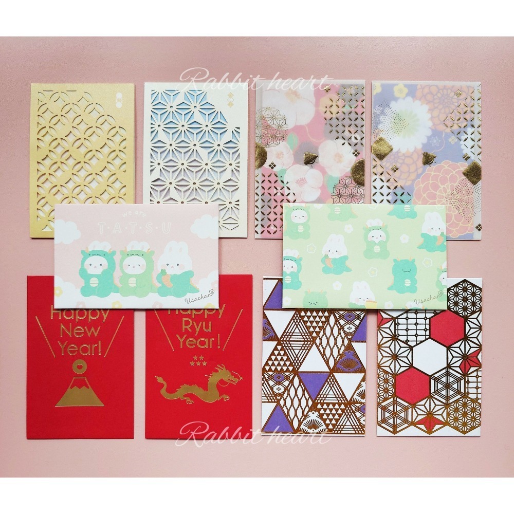 🐰兔子心 日本 amifa kyowa 紅包袋 小物袋 燙金 小信封 達摩 小豬撲滿 和菓子 鯛魚 新年 富士山-細節圖6