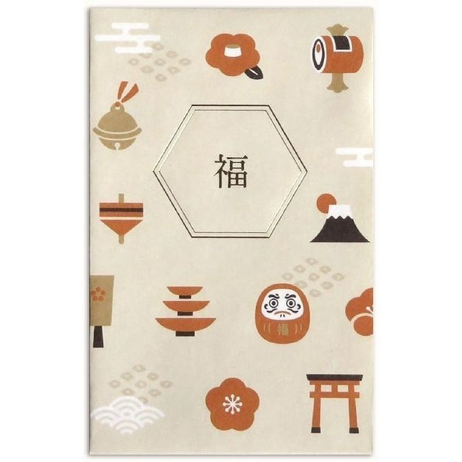 🐰兔子心 日本 amifa kyowa 紅包袋 小物袋 燙金 小信封 達摩 小豬撲滿 和菓子 鯛魚 新年 富士山-規格圖6