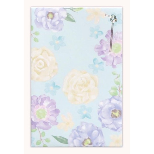 水彩花柄 - 藍(4入)