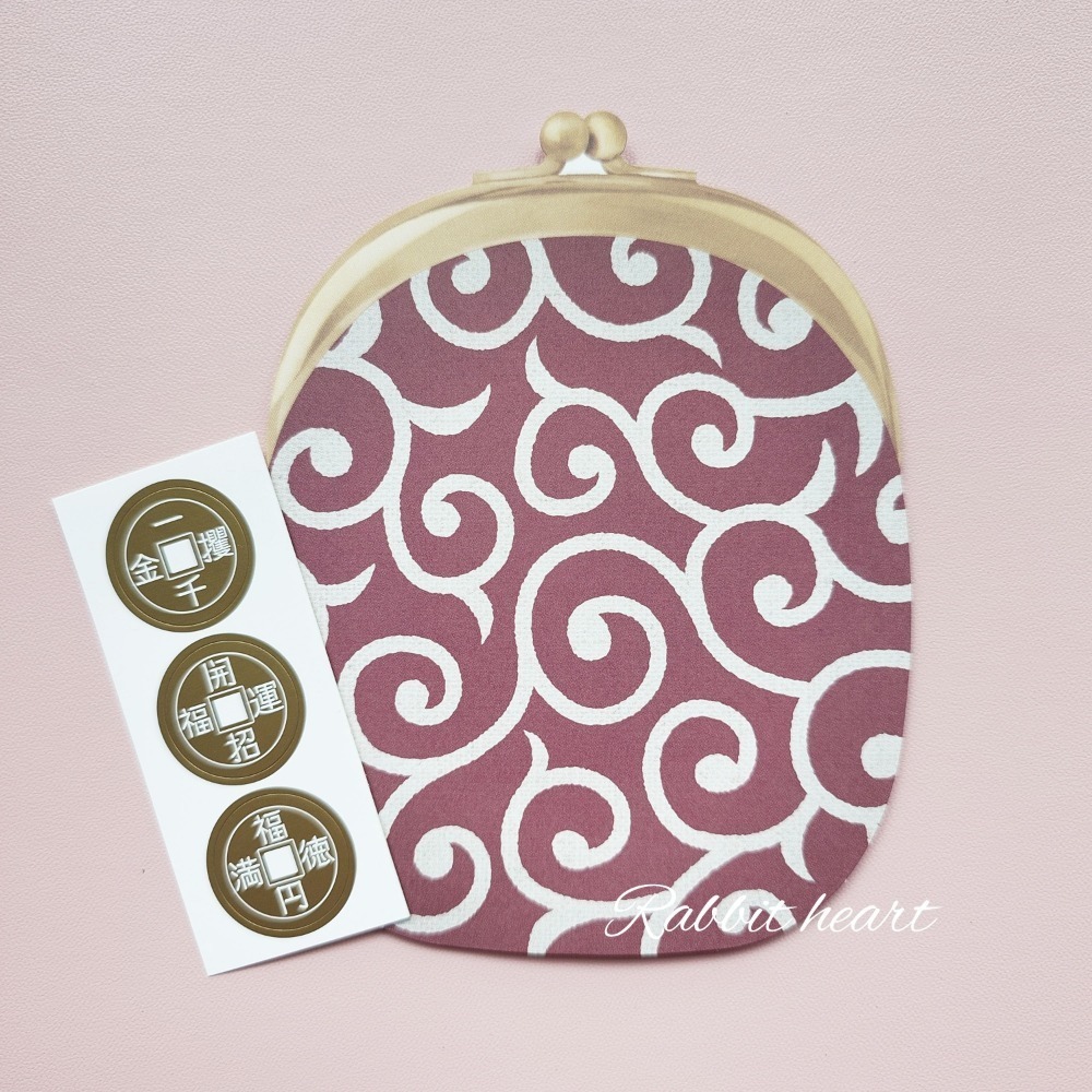 🐰兔子心 日本 amifa kyowa 紅包袋 小物袋 燙金 小信封 達摩 小豬撲滿 和菓子 鯛魚 新年 富士山-規格圖6