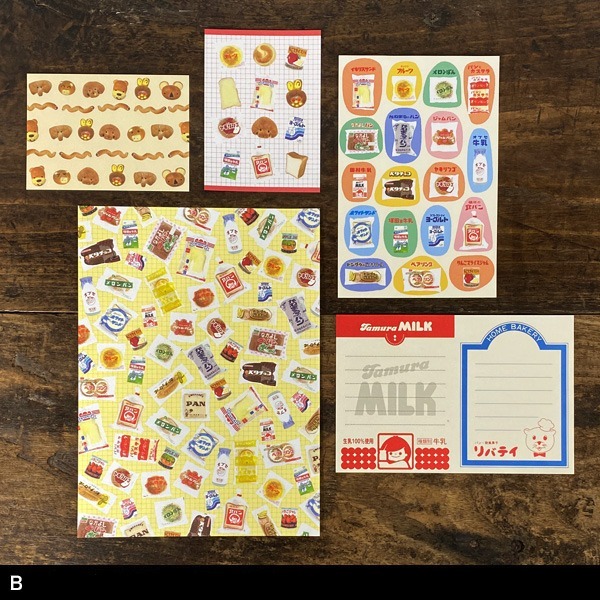 🐰兔子心 日本 超夯 地元麵包 地元パン 文具 便箋 mome 復古 貼紙 素材 便條紙 手帳拼貼 現貨-規格圖4