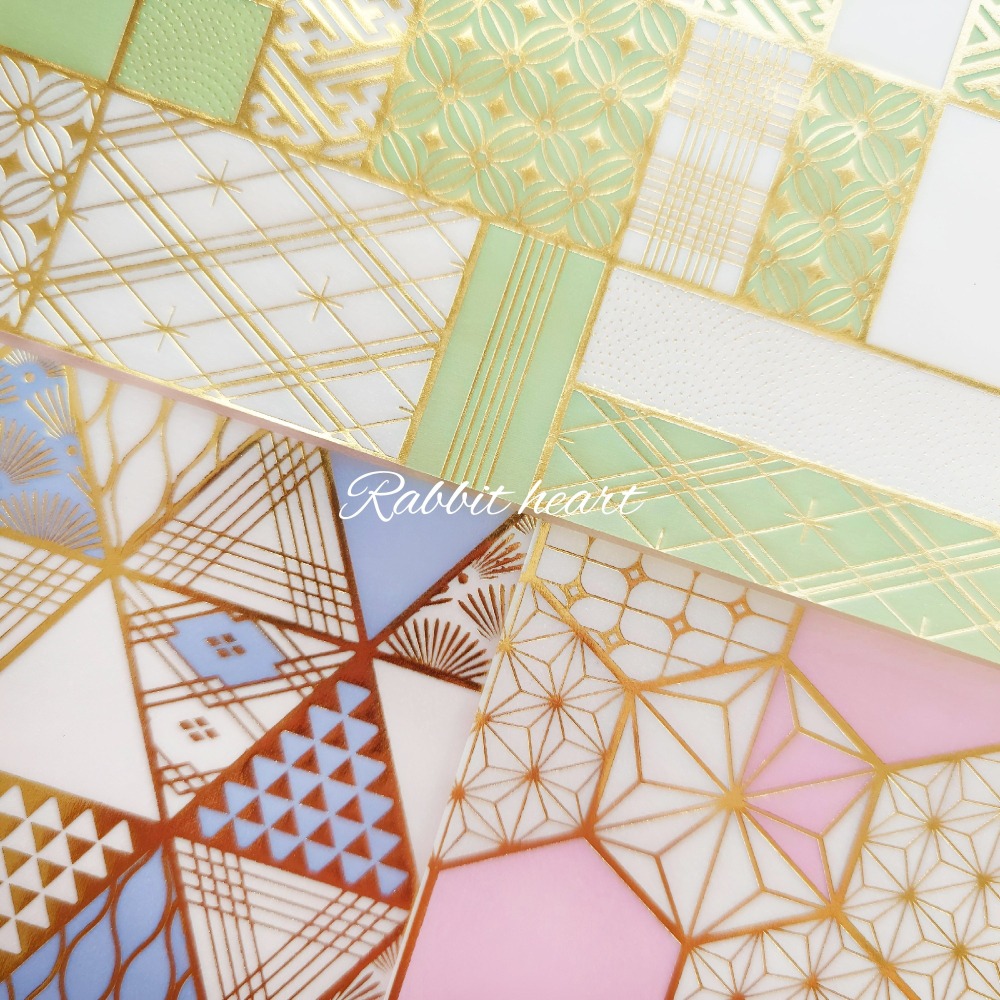 微透🐰兔子心 日本色紙 amifa 超美 燙金 和風 風雅 日式 格紋 條紋 紋樣 麻葉 硫酸紙 描圖紙-細節圖3