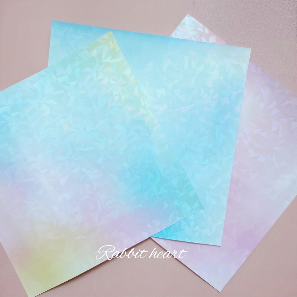 🐰兔子心 日本色紙 OKINI 彩虹 粉彩 彩色 漸層 幾何 特殊 亮面 拼貼 素材紙 打底-細節圖3