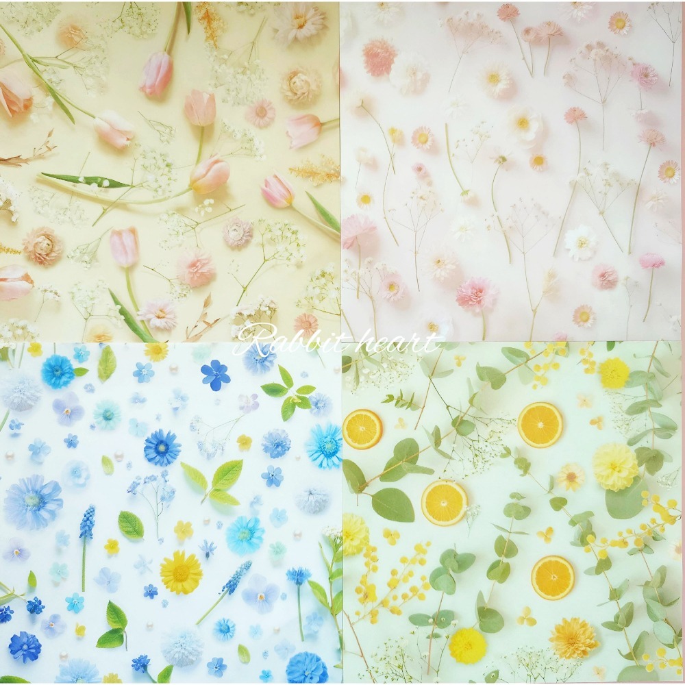 🐰兔子心 日本色紙 OKINI 鬱金香 雛菊 芍藥 滿天星 薄荷 柳橙 永生花 乾燥花 清透立體感 拼貼-細節圖2