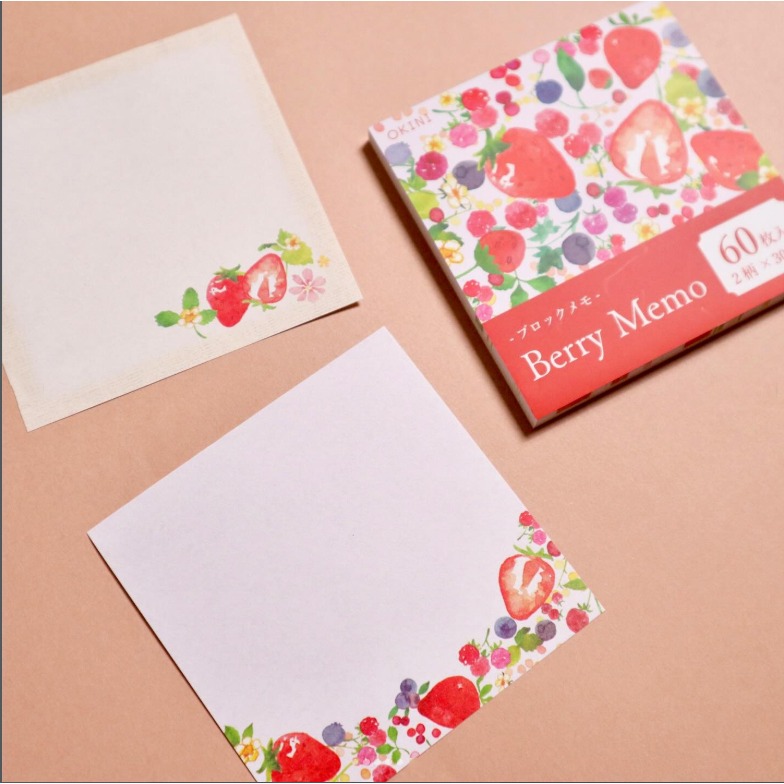 🐰兔子心 日本 OKINI 付箋 memo 莓果 藍莓 甜點 草莓 水果 蛋糕 手帳 筆記 便條紙-細節圖2