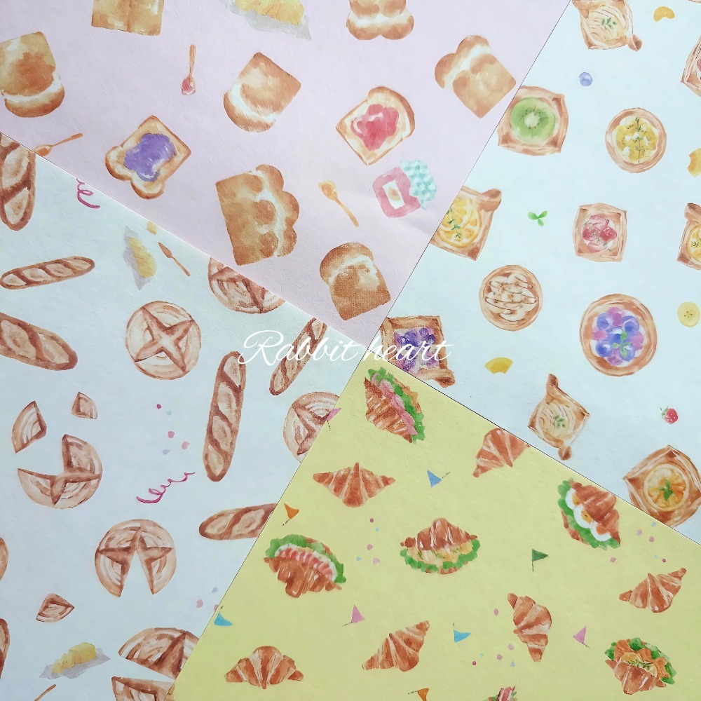 🐰兔子心 日本色紙 和紙 烘焙 麵包 土司 果醬 水果派 可頌 法棍 三明治 法國麵包 手作 素材-細節圖3