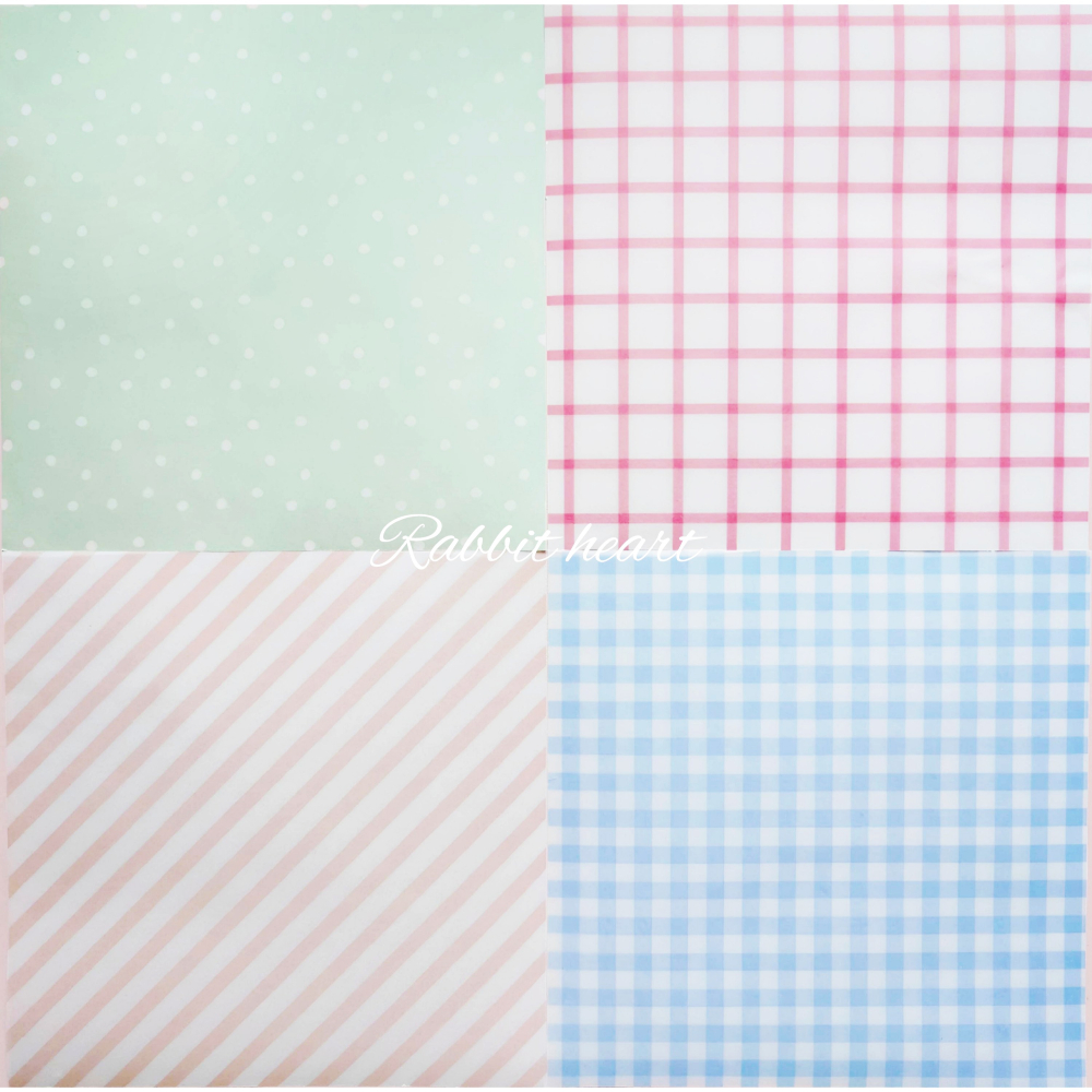 🐰兔子心 微透 日本大創 色紙 DAISO 點點 方格 斜紋 條紋 基本款 描圖紙 硫酸紙 素材紙 打底 卡片-細節圖2