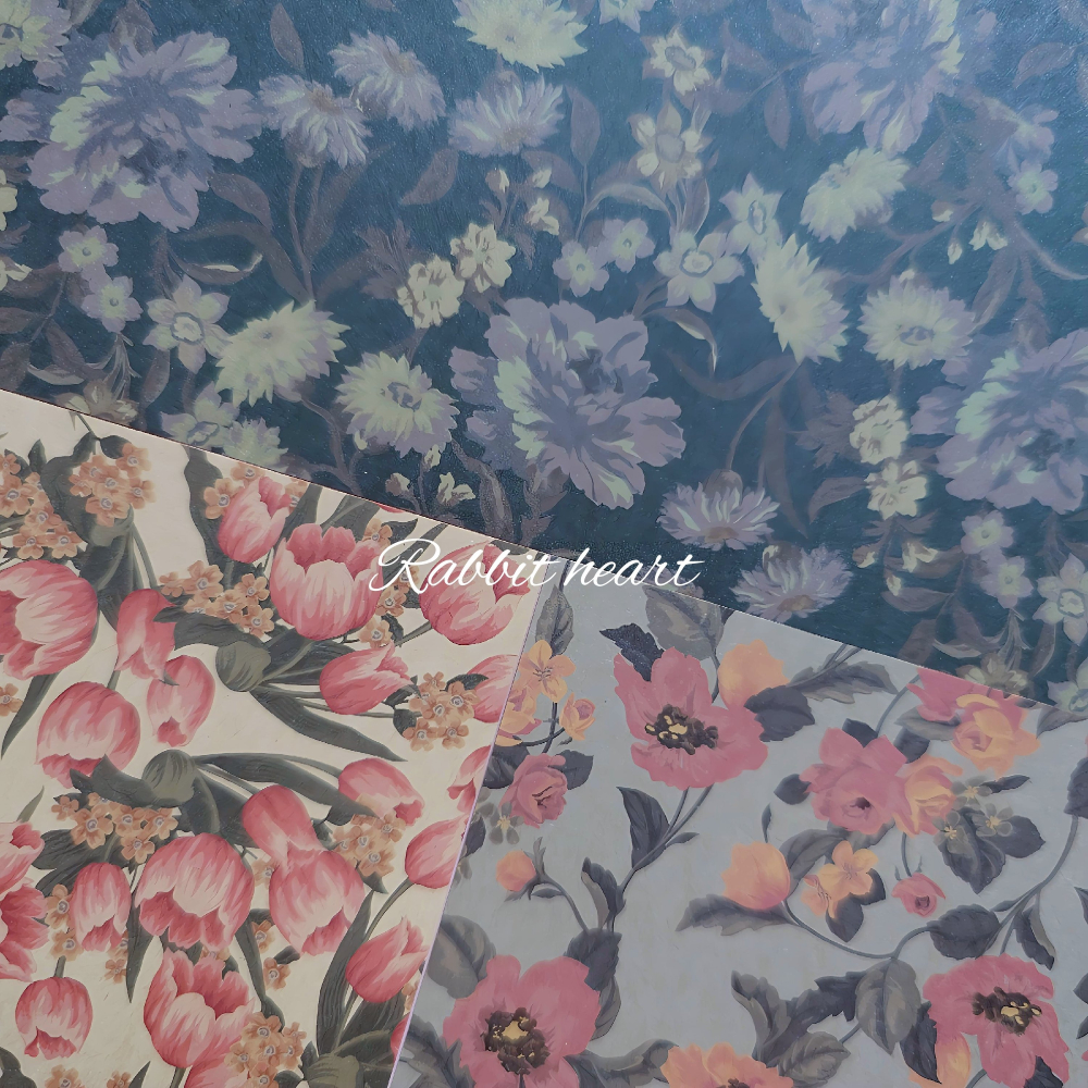 🐰兔子心  日本色紙 DAISO 大創 牛皮紙感 復古 花卉 鬱金香 芍藥 菊花 拼貼 打底 素材紙-細節圖3