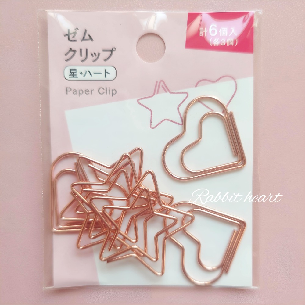 超可愛 🐰兔子心 日本進口 迴紋針 造型 文具 愛心 信封 蝴蝶結 鑽石 動物 愛心 星星 貓狗 兔子-規格圖1