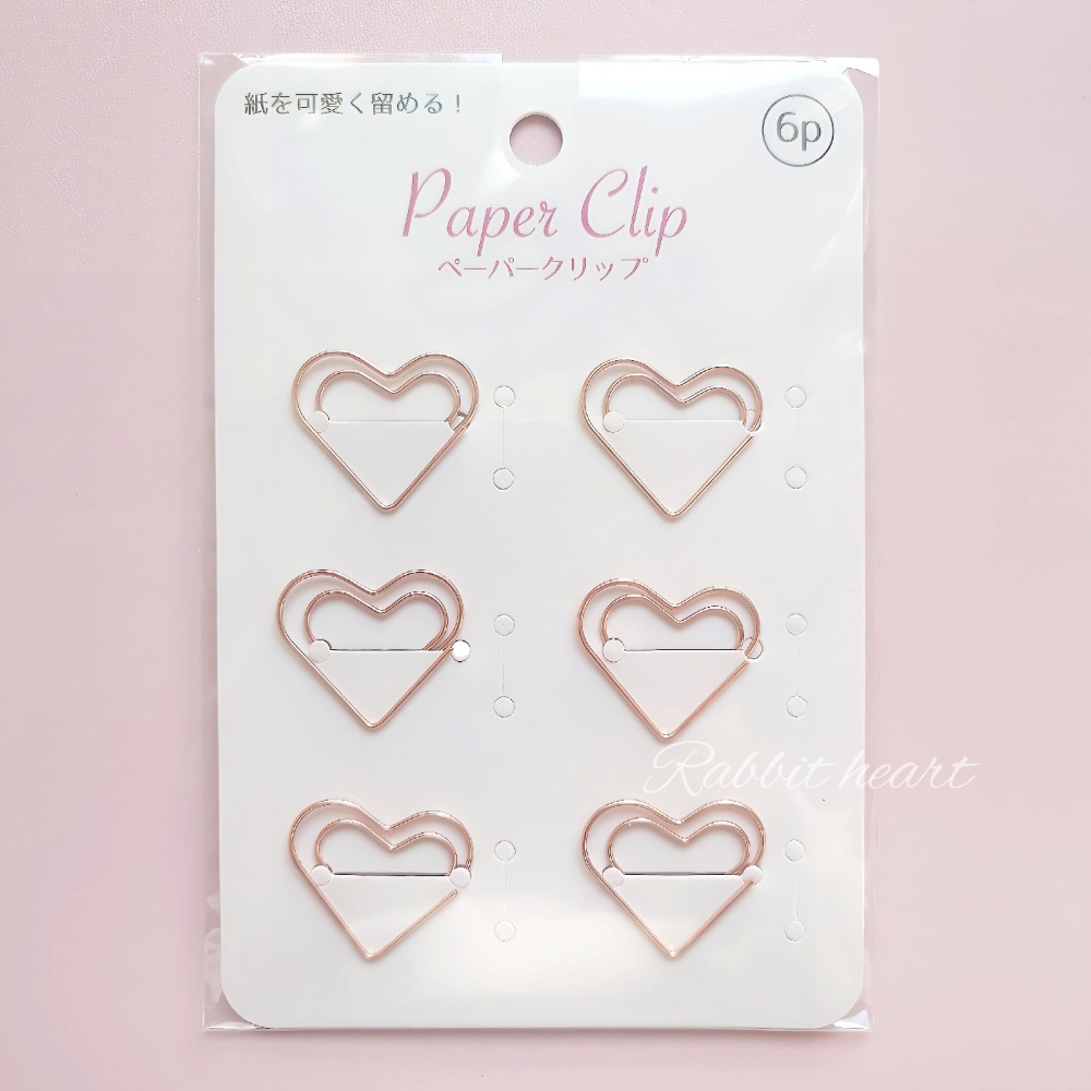超可愛 🐰兔子心 日本進口 迴紋針 造型 文具 愛心 信封 蝴蝶結 鑽石 動物 愛心 星星 貓狗 兔子-規格圖1