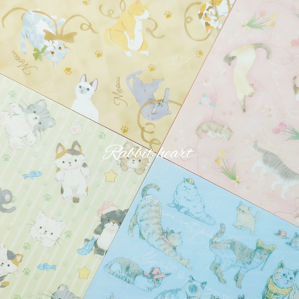 🐰兔子心 日本大創 色紙 DAISO 貓咪 手繪 三花 暹羅 波斯 緬因 布偶貓 橘貓 素描 素材紙 拼貼 手作-細節圖3