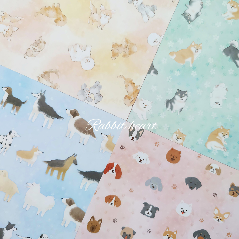 🐰兔子心 日本大創 色紙 DAISO 犬 狗狗 西施 邊牧 柴犬 雪納瑞 黃金獵犬 大麥町 貴賓 鬥牛犬 拼貼 手作-細節圖3