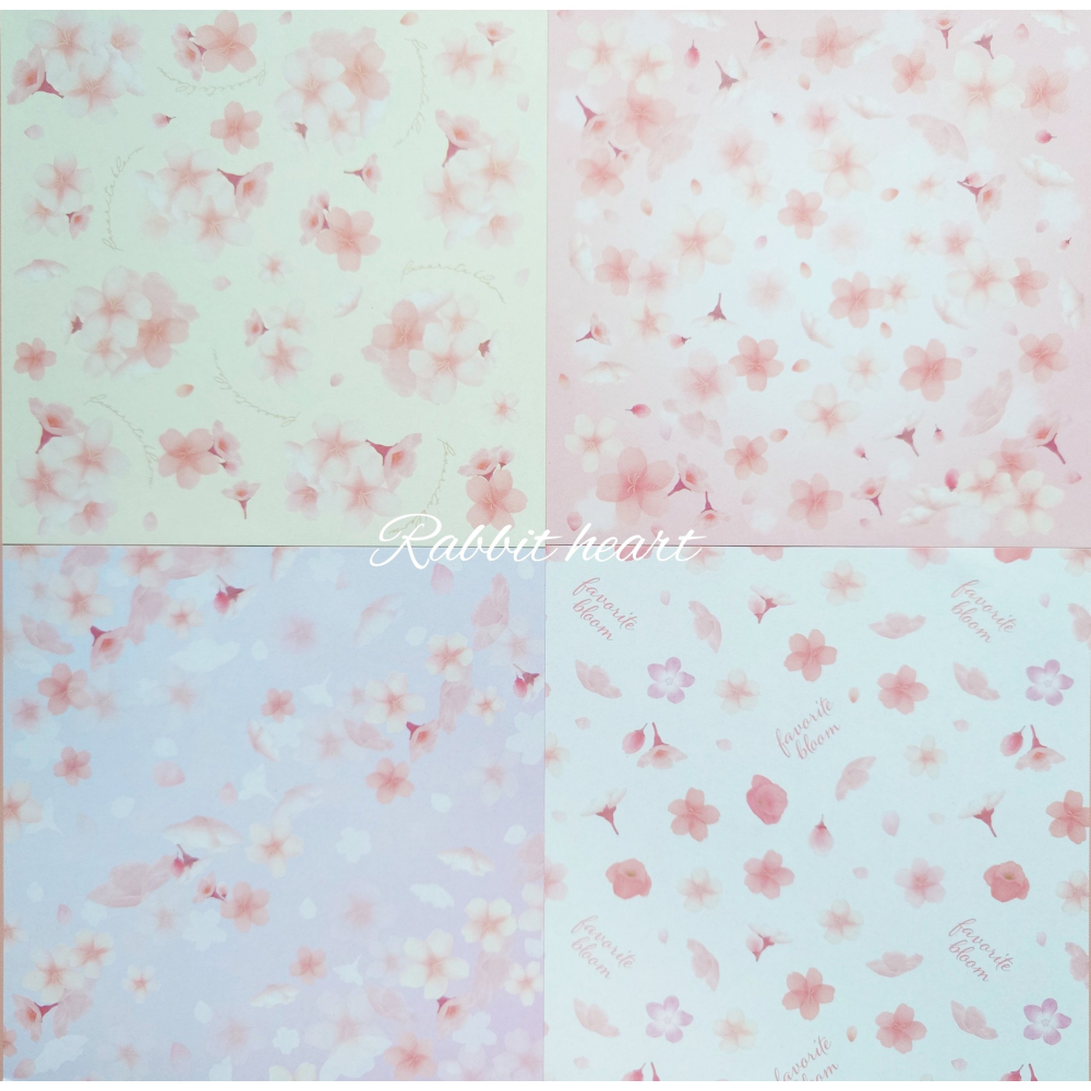 🐰兔子心 日本色紙 大創 DAISO 櫻花季 櫻花 sakura 花瓣 櫻吹雪 春天 櫻巡 柔美 拼貼 素材紙 打底-細節圖2