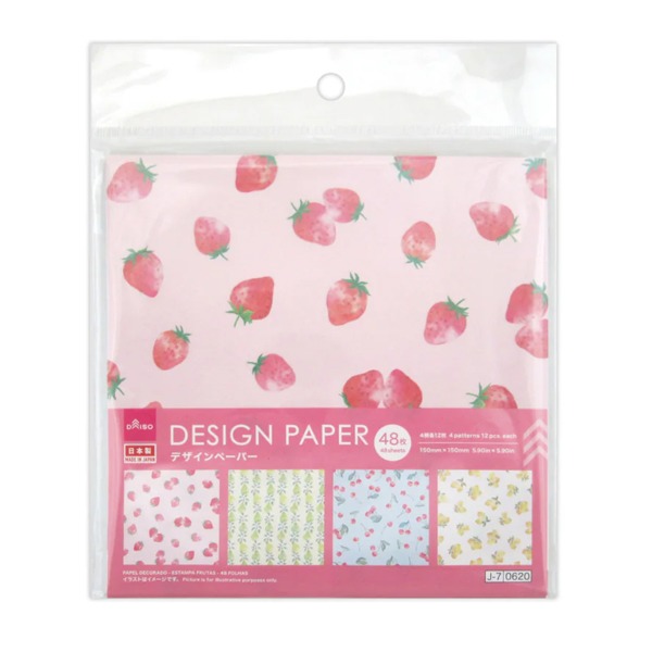 🐰兔子心 日本色紙 大創 DAISO 水果 草莓 西洋梨 櫻桃 檸檬 拼貼 素材紙 打底-細節圖4