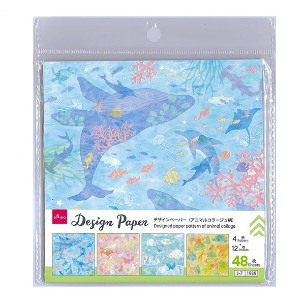 推薦🐰兔子心 日本色紙 大創 DAISO 非洲 極地 海洋 陸地 森林 動物 水彩 漸層 拼貼 素材紙 打底-細節圖4