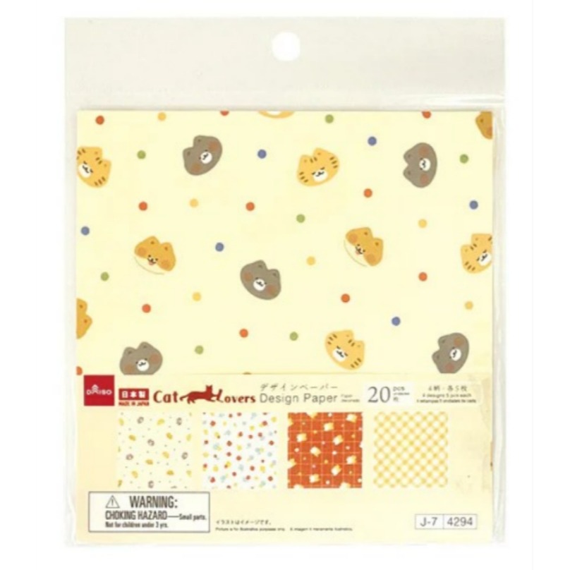 🐰兔子心 日本色紙 大創 DAISO 貓文具 貓咪 鮮花 花朵 碎花 方格 三花 橘貓 拼貼 素材紙 打底-細節圖4