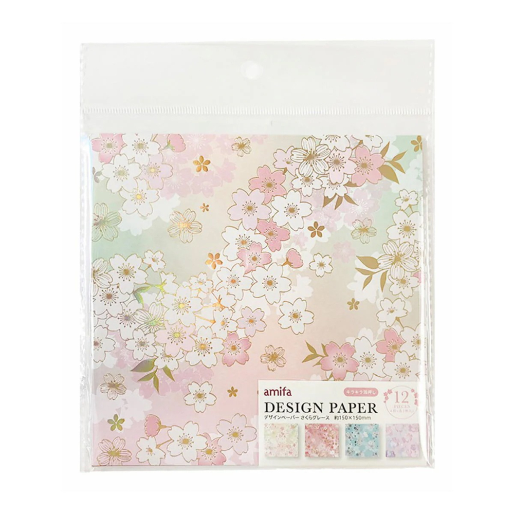 🐰兔子心 日本色紙 amifa 櫻花 花瓣 櫻吹雪 sakura 燙金 炫光 漸層 箔押 素材紙 打底-細節圖5
