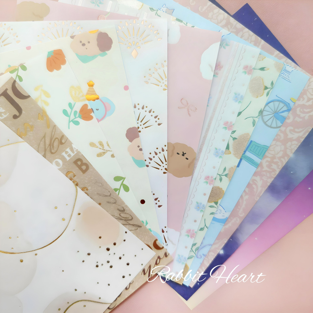 多款🐰兔子心 日本色紙 大創 DAISO 圖樣 碎花 古典 韓國風 羽毛 天空 星空 復古 特殊印刷 素材紙 手作-細節圖6