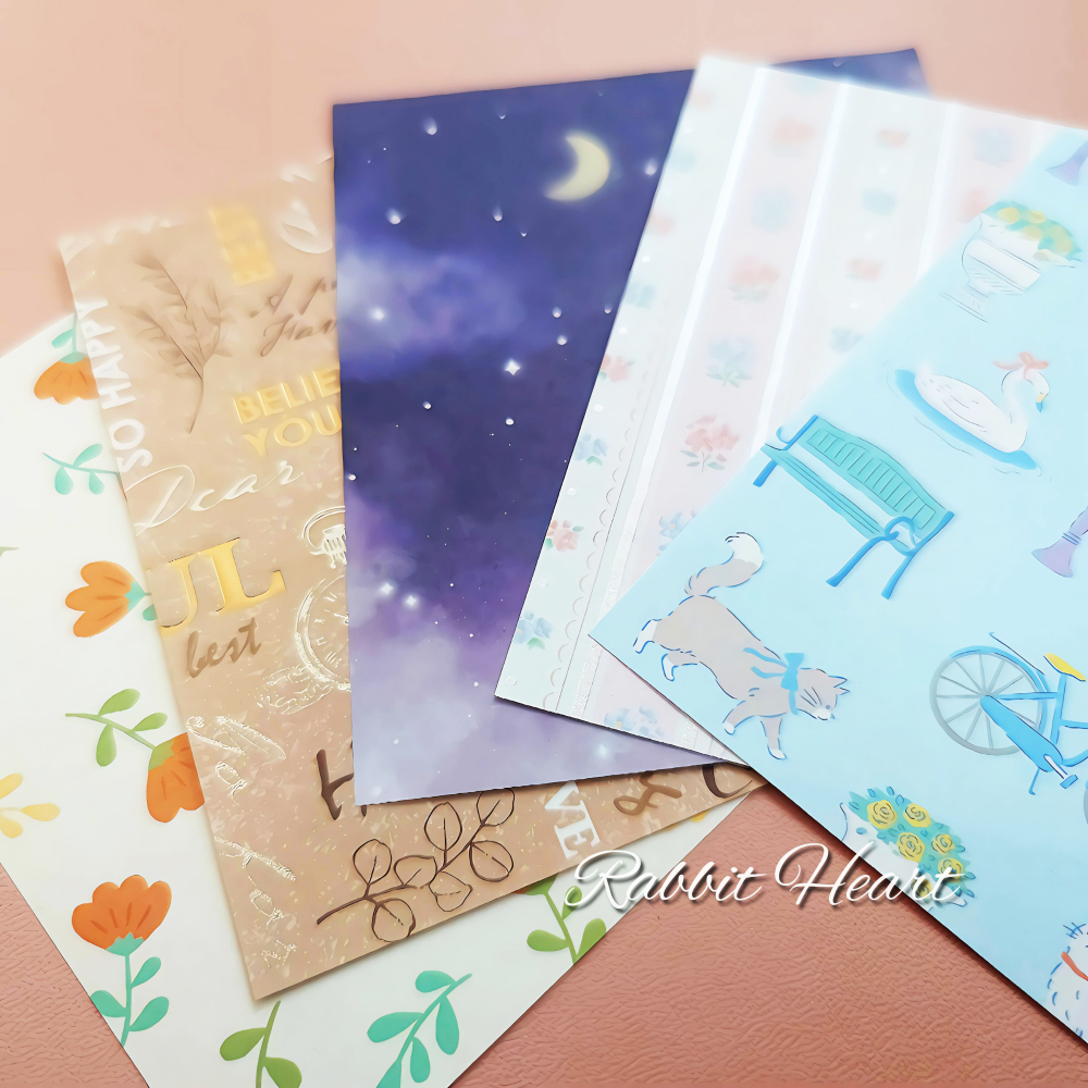 多款🐰兔子心 日本色紙 大創 DAISO 圖樣 碎花 古典 韓國風 羽毛 天空 星空 復古 特殊印刷 素材紙 手作-細節圖11