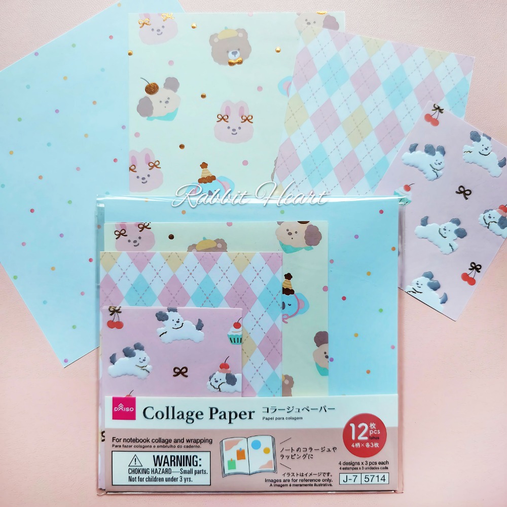 多款🐰兔子心 日本色紙 大創 DAISO 圖樣 碎花 古典 韓國風 羽毛 天空 星空 復古 特殊印刷 素材紙 手作-規格圖11