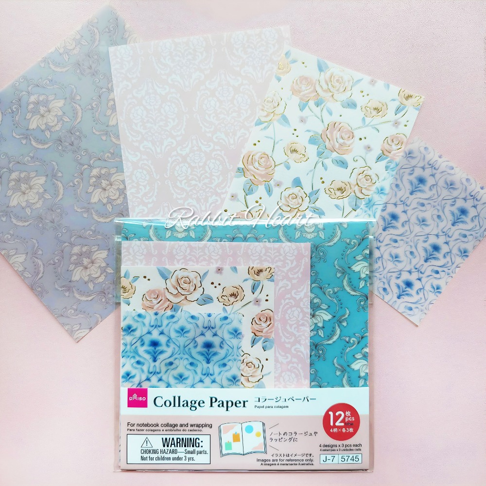 多款🐰兔子心 日本色紙 大創 DAISO 圖樣 碎花 古典 韓國風 羽毛 天空 星空 復古 特殊印刷 素材紙 手作-規格圖11