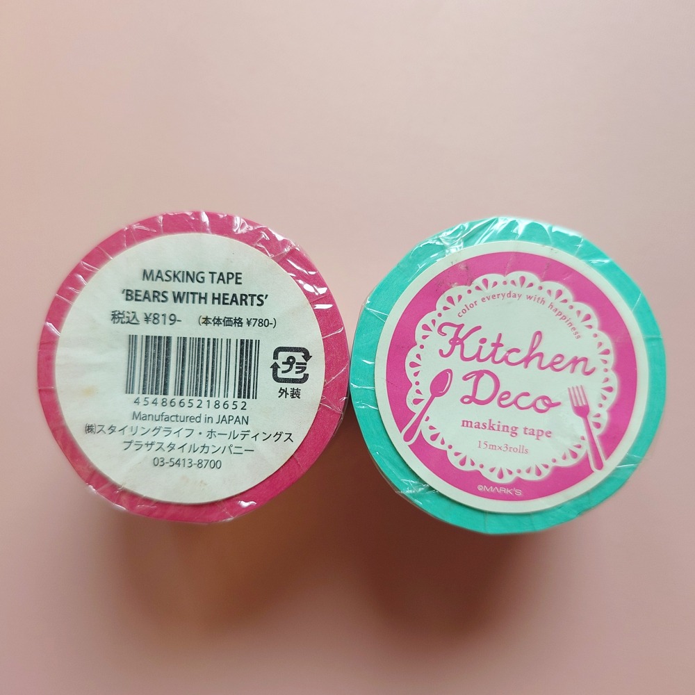 絕版🐰兔子心 日本 mark＇s 紙膠帶 全新 廚房 小熊 情人節 愛心 櫻桃 餐具 莓果-細節圖3