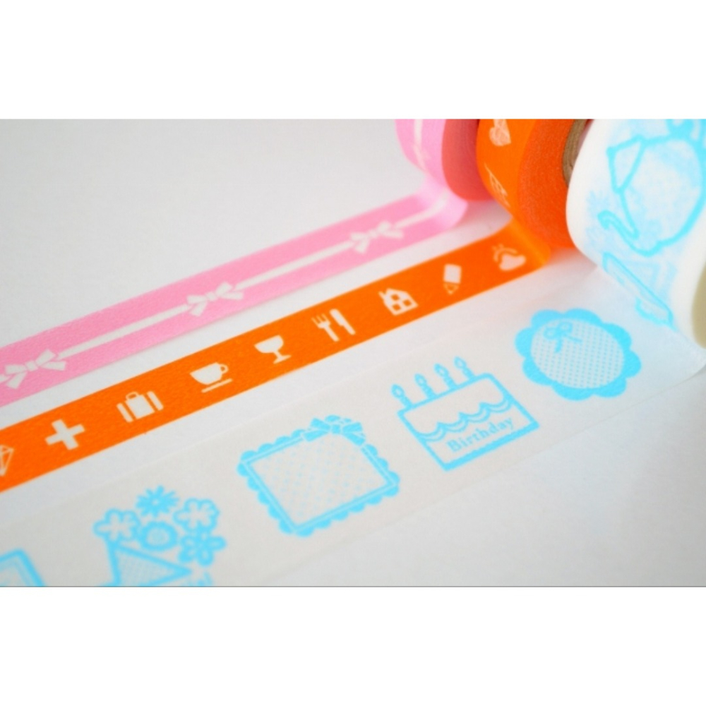 絕版🐰兔子心 日本 mark＇s 紙膠帶 全新 日記 手帳 拼貼 時間 餐具 icon 筆記-細節圖2